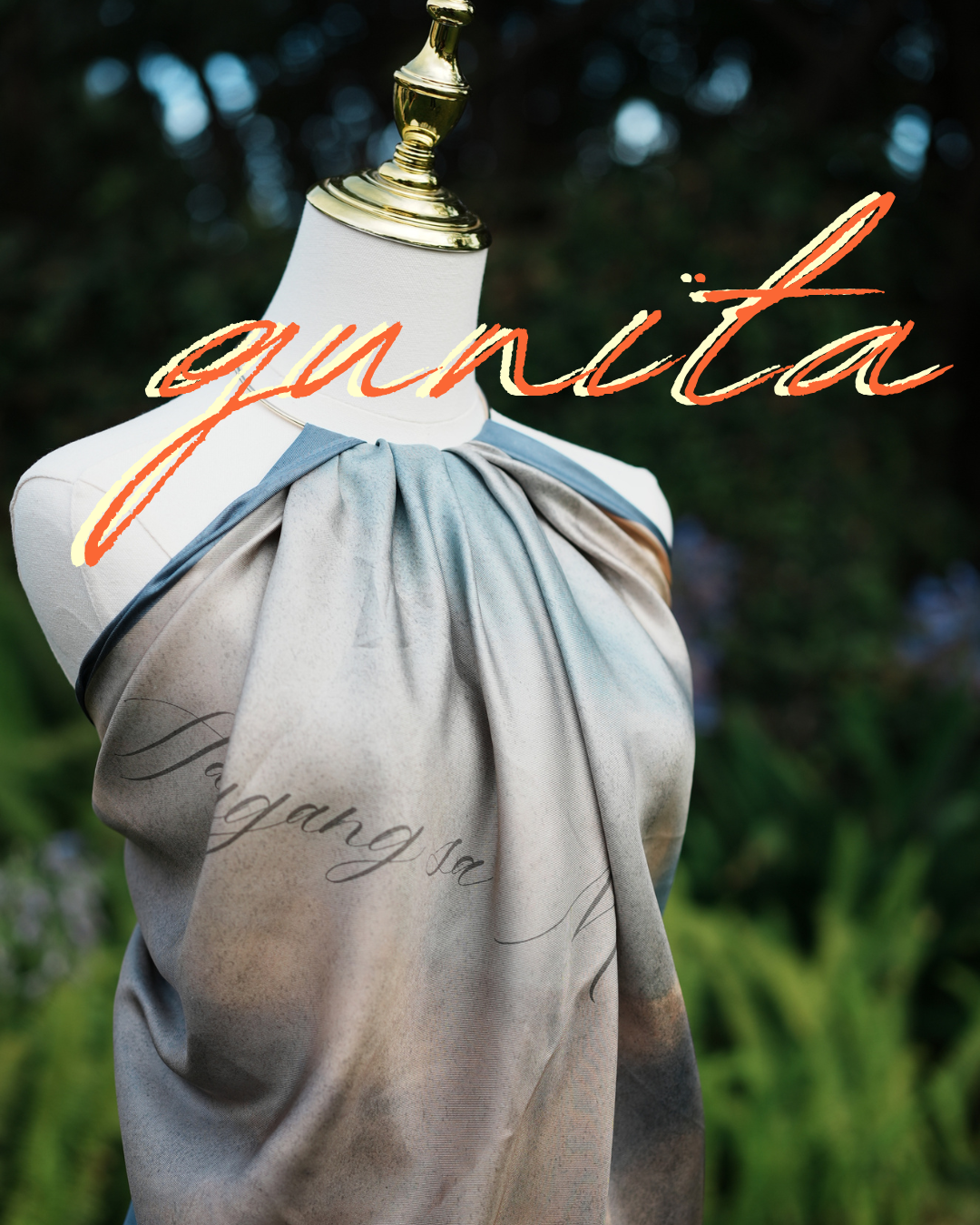 gunita scarf styled on mannequin