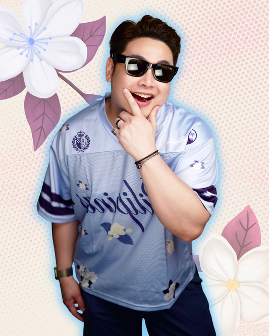 Kilig Ko Sampaguita Blue Mesh Jersey Floral worn by model