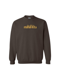 Brown sweatshirt with 'mahalkita' text