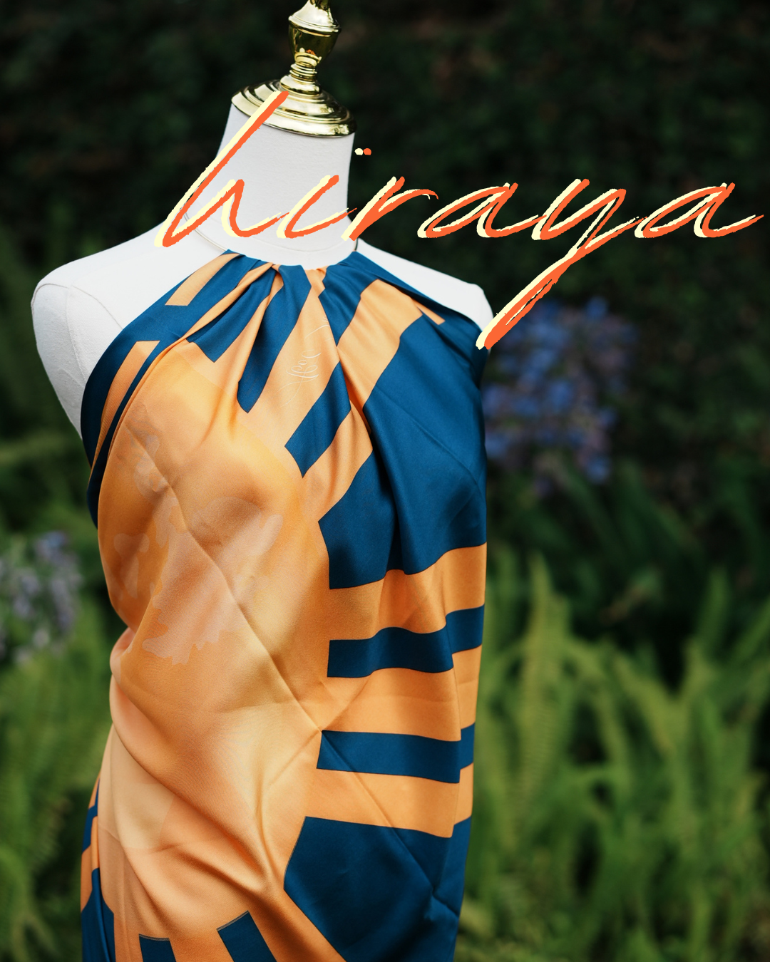 hiraya scarf styled on mannequin
