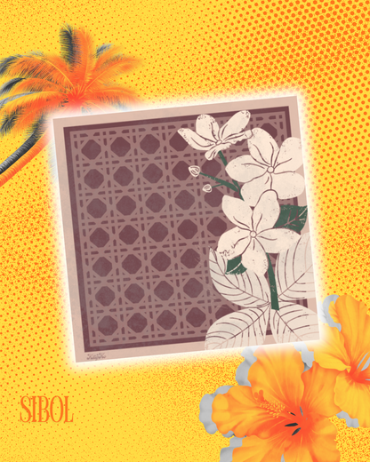 Kilig ko sibol scarf with solihiya pattern and sampaguita elements